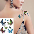 Elegant Waterproof Temporary Butterfly Sticker Tattoo Fake  Halloween Party Tattoo For Woman Girls Stevvex