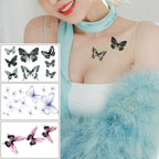 Elegant Waterproof Temporary Butterfly Sticker Tattoo Fake  Halloween Party Tattoo For Woman Girls Stevvex