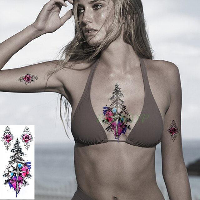 Elegant Waterproof Temporary Butterfly Sticker Tattoo Fake  Halloween Party Tattoo For Woman Girls Stevvex