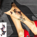 Elegant Waterproof Temporary Butterfly Sticker Tattoo Fake  Halloween Party Tattoo For Woman Girls Stevvex