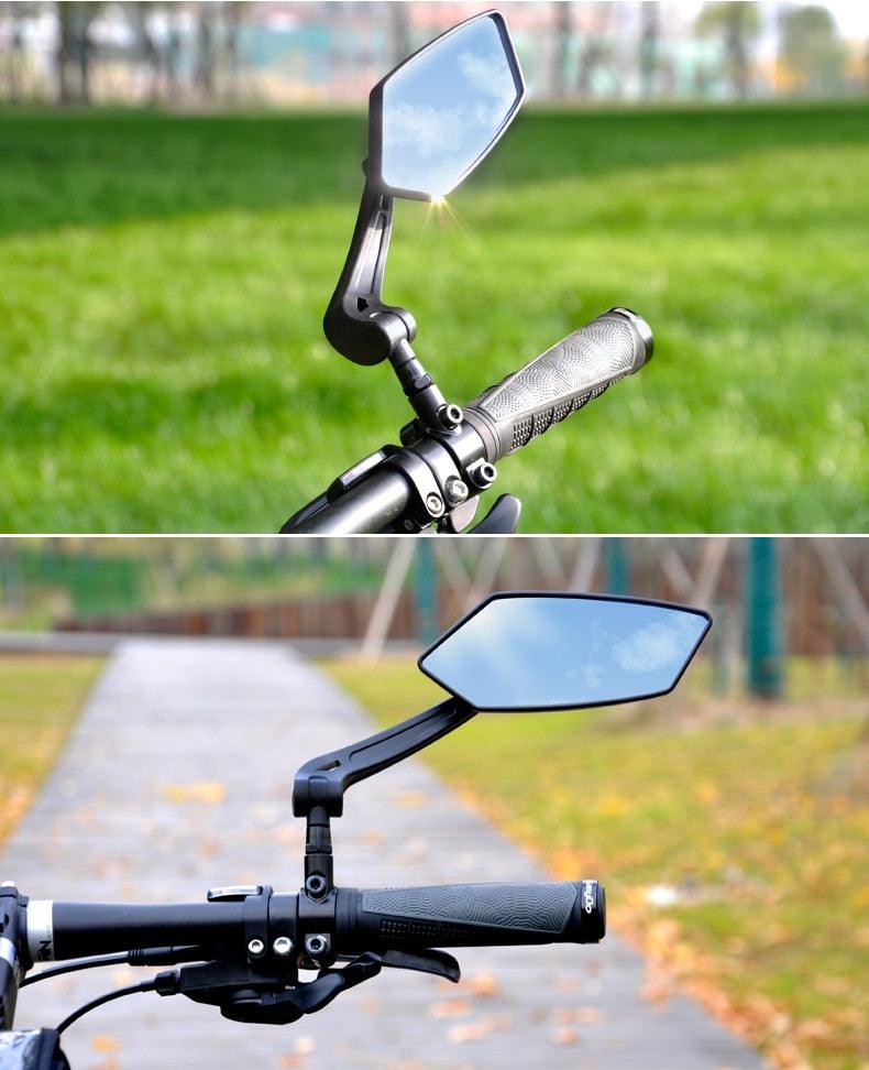 Unique 360 Degree Rotate Bike Rear View Mirror Cycling Accessories Flexible Safety Rear View Mirrors Adjustable Easy Mount Rear View Bike Mirrors Back Right Side Bicycle Mirror For Adult Bikes Stevvex