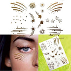 Luxury Flash Metallic Waterproof Temporary Tattoo Gold Silver Flower Tattoo Sticker Long Lasting Gold Design For Womens Stevvex