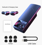 Wireless Earbuds With Microphone Bluetooth 5.1 Headphones in-Ear Touch Control Hi-Fi Stereo Sound Earphones Excellent Playing Time Deep Earphones Bluetooth Wireless Charging Box Headphones LED Display Sport Waterproof Earbuds Headsets 10000 mAh Stevvex