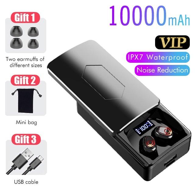 Wireless Earbuds With Microphone Bluetooth 5.1 Headphones in-Ear Touch Control Hi-Fi Stereo Sound Earphones Excellent Playing Time Deep Earphones Bluetooth Wireless Charging Box Headphones LED Display Sport Waterproof Earbuds Headsets 10000 mAh Stevvex