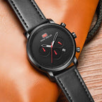 Fashion Multifunctional Mens Watches Sport Quartz Round Analog Watches Modern Leather Strap Design Stevvex