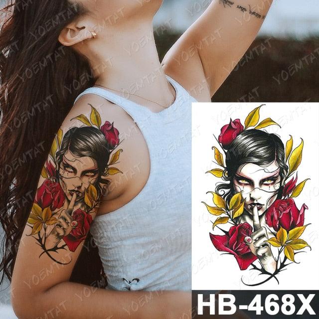 Different Stylish Waterproof Temporary Tattoo Sticker Heart Knife Angel Makeup Tattoos For Women Men Stevvex