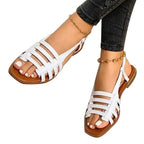 Women Sandals Summer Hollow Out Shoes Open Toe Beach Flats Ladies Footwear Strappy Flat Sandals Adjustable Casual Sandal With Open Toe Slingback Elegant Sandals Stevvex