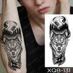 Elegant Black Waterproof Temporary Tattoo Sticker Lion Tiger Bear Flash Tattoos Leopard Wolf Colorful Big Tattoo Stickers For Mens Womens Stevvex