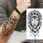 Elegant Black Waterproof Temporary Tattoo Sticker Lion Tiger Bear Flash Tattoos Leopard Wolf Colorful Big Tattoo Stickers For Mens Womens Stevvex