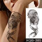 Elegant Black Waterproof Temporary Tattoo Sticker Lion Tiger Bear Flash Tattoos Leopard Wolf Colorful Big Tattoo Stickers For Mens Womens Stevvex