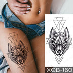 Elegant Black Waterproof Temporary Tattoo Sticker Lion Tiger Bear Flash Tattoos Leopard Wolf Colorful Big Tattoo Stickers For Mens Womens Stevvex