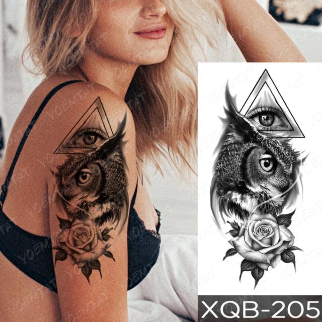 Elegant Black Waterproof Temporary Tattoo Sticker Lion Tiger Bear Flash Tattoos Leopard Wolf Colorful Big Tattoo Stickers For Mens Womens Stevvex