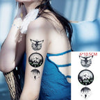 Elegant Waterproof Tattoo Sticker Sun Moon Fake Tatto Fashion Moon Temporary Fun Sun Wave Magic Tatoos For Womens Mens Stevvex