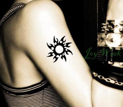 Elegant Waterproof Tattoo Sticker Sun Moon Fake Tatto Fashion Moon Temporary Fun Sun Wave Magic Tatoos For Womens Mens Stevvex