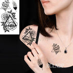 Elegant Waterproof Tattoo Sticker Sun Moon Fake Tatto Fashion Moon Temporary Fun Sun Wave Magic Tatoos For Womens Mens Stevvex