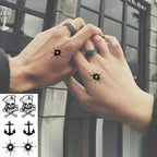 Elegant Waterproof Tattoo Sticker Sun Moon Fake Tatto Fashion Moon Temporary Fun Sun Wave Magic Tatoos For Womens Mens Stevvex