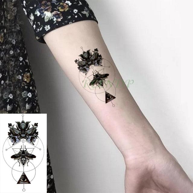 Elegant Waterproof Tattoo Sticker Sun Moon Fake Tatto Fashion Moon Temporary Fun Sun Wave Magic Tatoos For Womens Mens Stevvex