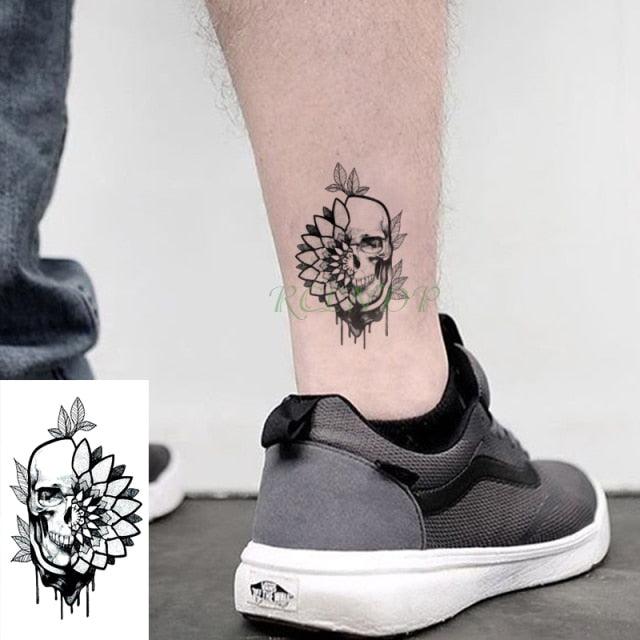 Elegant Waterproof Tattoo Sticker Sun Moon Fake Tatto Fashion Moon Temporary Fun Sun Wave Magic Tatoos For Womens Mens Stevvex