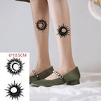 Elegant Waterproof Tattoo Sticker Sun Moon Fake Tatto Fashion Moon Temporary Fun Sun Wave Magic Tatoos For Womens Mens Stevvex