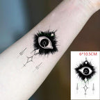 Elegant Waterproof Tattoo Sticker Sun Moon Fake Tatto Fashion Moon Temporary Fun Sun Wave Magic Tatoos For Womens Mens Stevvex