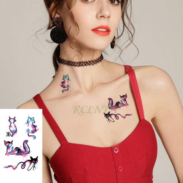 Elegant Waterproof Tattoo Sticker Sun Moon Fake Tatto Fashion Moon Temporary Fun Sun Wave Magic Tatoos For Womens Mens Stevvex