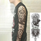 Extra Large Full Arm Leg Body Hand Waterproof Fake Tattoo Stickers Temporary Realistic Black Modern Mens Tattoo Stevvex