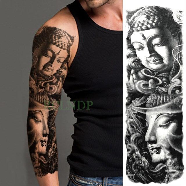 Extra Large Full Arm Leg Body Hand Waterproof Fake Tattoo Stickers Temporary Realistic Black Modern Mens Tattoo Stevvex