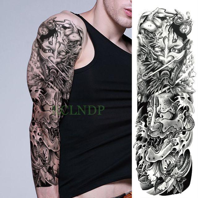 Extra Large Full Arm Leg Body Hand Waterproof Fake Tattoo Stickers Temporary Realistic Black Modern Mens Tattoo Stevvex