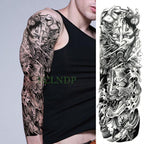 Extra Large Full Arm Leg Body Hand Waterproof Fake Tattoo Stickers Temporary Realistic Black Modern Mens Tattoo Stevvex