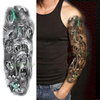 Extra Large Full Arm Leg Body Hand Waterproof Fake Tattoo Stickers Temporary Realistic Black Modern Mens Tattoo Stevvex