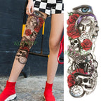Extra Large Full Arm Leg Body Hand Waterproof Fake Tattoo Stickers Temporary Realistic Black Modern Mens Tattoo Stevvex
