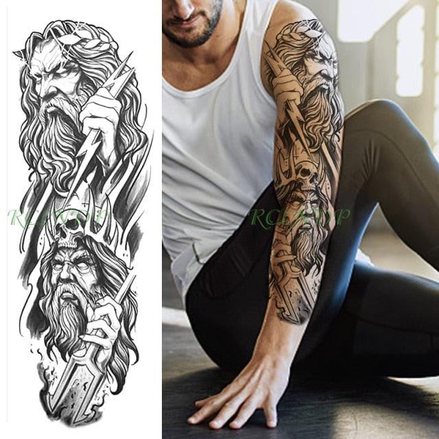 Extra Large Full Arm Leg Body Hand Waterproof Fake Tattoo Stickers Temporary Realistic Black Modern Mens Tattoo Stevvex