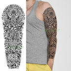 Extra Large Full Arm Leg Body Hand Waterproof Fake Tattoo Stickers Temporary Realistic Black Modern Mens Tattoo Stevvex