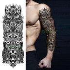 Extra Large Full Arm Leg Body Hand Waterproof Fake Tattoo Stickers Temporary Realistic Black Modern Mens Tattoo Stevvex