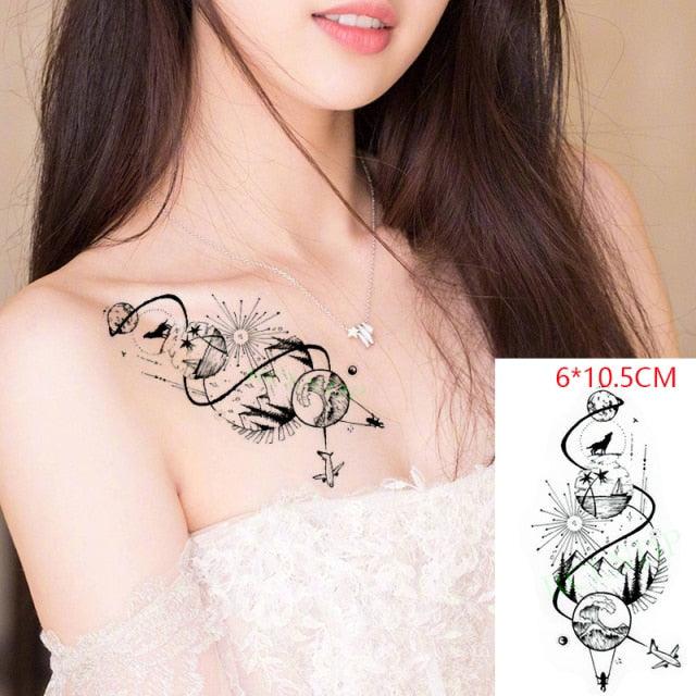 Elegant Waterproof Temporary Tattoo Sticker Cat Fox Flash Tatoo Neck Hand Modern Tattoo Stickers Butterflies Cats For Womens Stevvex