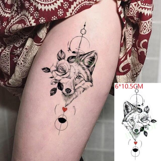 Elegant Waterproof Temporary Tattoo Sticker Cat Fox Flash Tatoo Neck Hand Modern Tattoo Stickers Butterflies Cats For Womens Stevvex