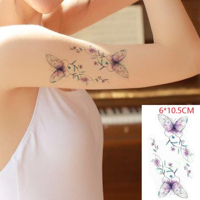 Elegant Waterproof Temporary Tattoo Sticker Cat Fox Flash Tatoo Neck Hand Modern Tattoo Stickers Butterflies Cats For Womens Stevvex