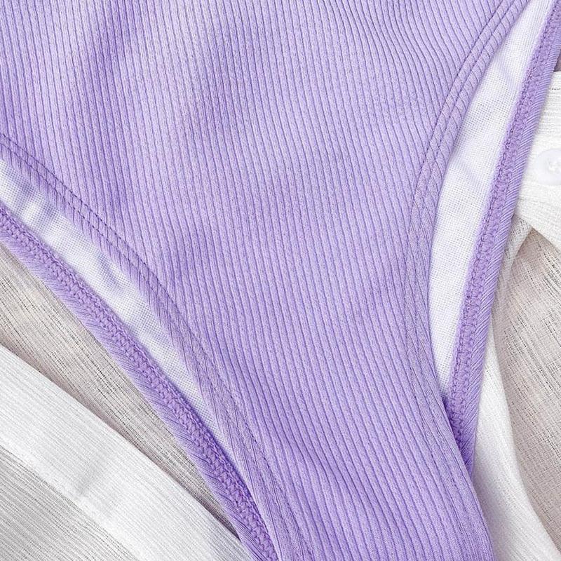 Swimwear Women Swimsuit Push Up Bikinis Fashion Women's Solid Color Bikini Pad Swimwear Swimsuit Beachwear Set Triangle Bikini Bathing Suits Stevvex