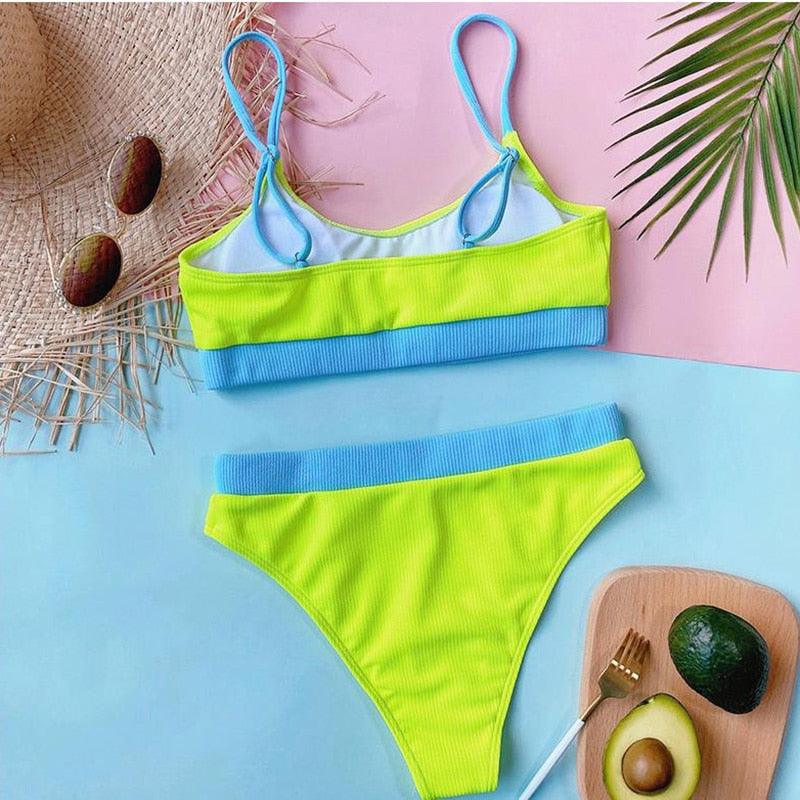 Swimwear Women Swimsuit Push Up Bikinis Fashion Women's Solid Color Bikini Pad Swimwear Swimsuit Beachwear Set Triangle Bikini Bathing Suits Stevvex