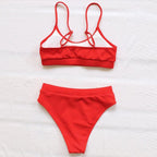 Swimwear Women Swimsuit Push Up Bikinis Fashion Women's Solid Color Bikini Pad Swimwear Swimsuit Beachwear Set Triangle Bikini Bathing Suits Stevvex