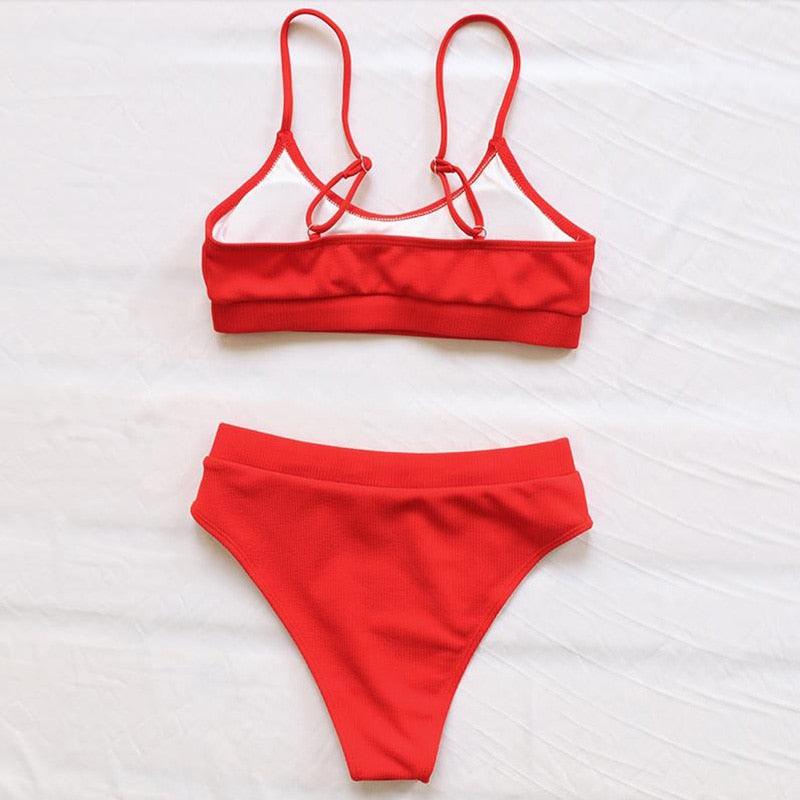 Swimwear Women Swimsuit Push Up Bikinis Fashion Women's Solid Color Bikini Pad Swimwear Swimsuit Beachwear Set Triangle Bikini Bathing Suits Stevvex