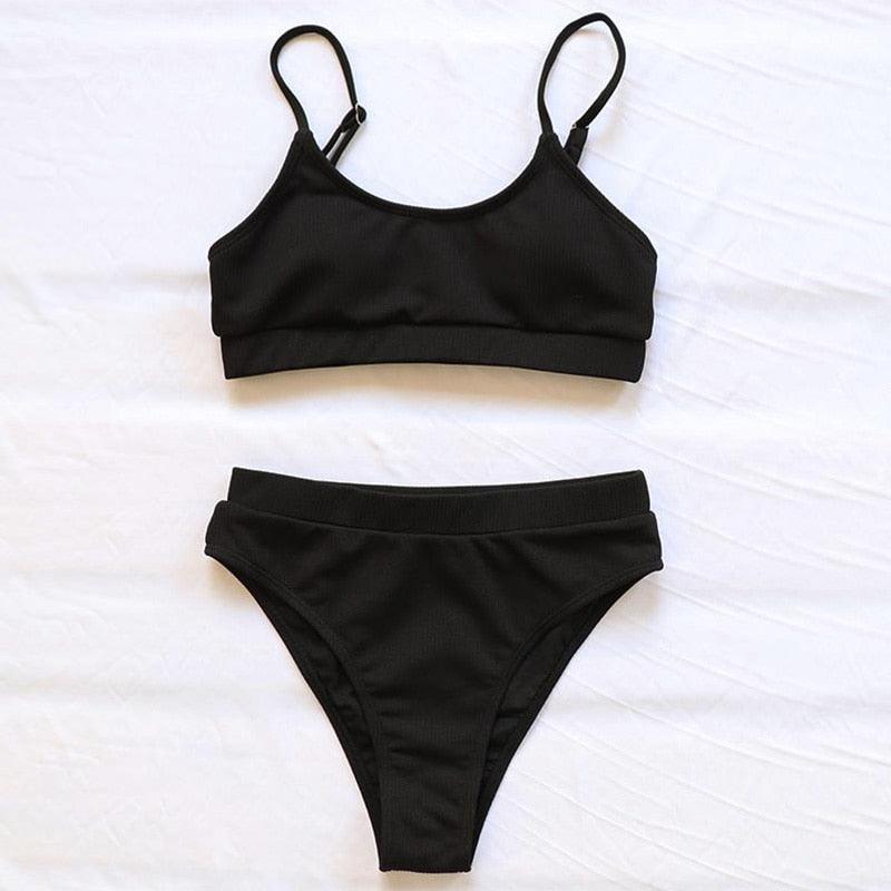 Swimwear Women Swimsuit Push Up Bikinis Fashion Women's Solid Color Bikini Pad Swimwear Swimsuit Beachwear Set Triangle Bikini Bathing Suits Stevvex