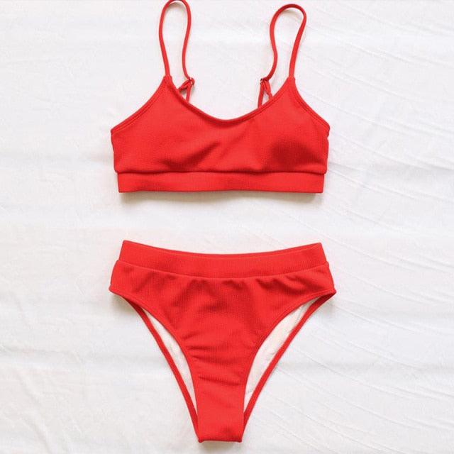 Swimwear Women Swimsuit Push Up Bikinis Fashion Women's Solid Color Bikini Pad Swimwear Swimsuit Beachwear Set Triangle Bikini Bathing Suits Stevvex