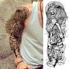 Realistic Full Arm Temporary Tattoos Sleeve Fake Tatoos Warrior Lion Tiger Flower Waterproof Tattoo Stickers For Womens Mens