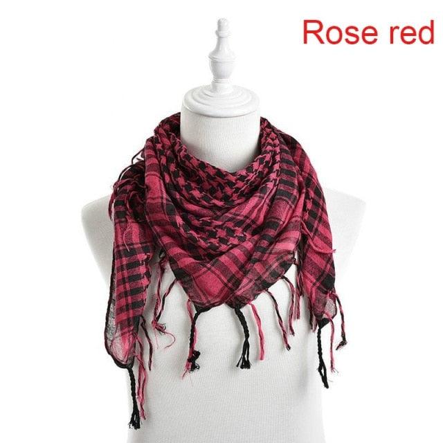 Winter Warm Unisex Fashion Lightweight Military Men Scarves Arab Tactical Desert Army Keffiyeh Scarf Military Scarves Shemagh Palestine Islamic Multifunction Tactical cotton head Scarf square Arabic Keffiyeh Wrap Bandana Women Men Stevvex