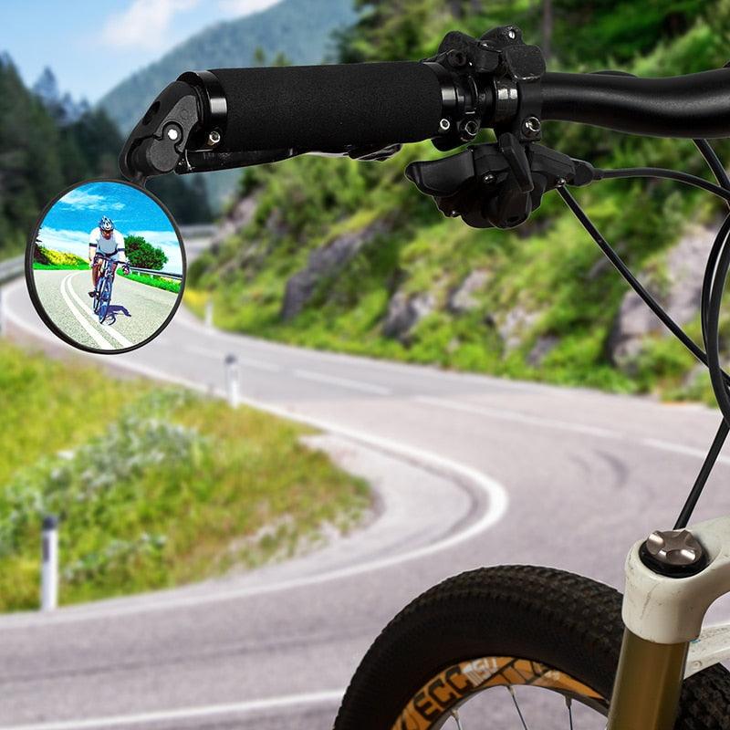 Adjustable Rotation Bike Rearview Mirror Cycling Rear View Road Bicycle Handlebar Mirrors Convex Mirror With 360˚Adjustable Handlebar Installation For Mountain Road Bike Electric Bicycle Accessories Stevvex