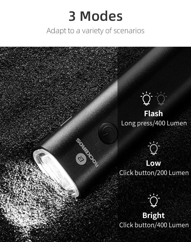 Bike Light Rainproof USB Rechargeable LED 2000mAh MTB Front Lamp Headlight Aluminum Ultralight Flashlight Super Bright Bicycle Front Headlight 5 Light Modes And Large Capacity Battery Stevvex