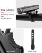 Bike Light Rainproof USB Rechargeable LED 2000mAh MTB Front Lamp Headlight Aluminum Ultralight Flashlight Super Bright Bicycle Front Headlight 5 Light Modes And Large Capacity Battery Stevvex