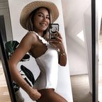 Luxury Black Female Swimsuit Vintage One Piece Ruffled Push Up Tummy Control Swimwear Halter One Piece Slimming Retro Swimsuit Women's Plus Size Push Up Bathing Suit Solid Red Swimwear Women Padded Bathing Suits Stevvex
