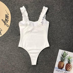 Luxury Black Female Swimsuit Vintage One Piece Ruffled Push Up Tummy Control Swimwear Halter One Piece Slimming Retro Swimsuit Women's Plus Size Push Up Bathing Suit Solid Red Swimwear Women Padded Bathing Suits Stevvex